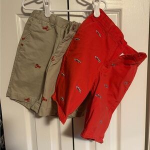 Janie and Jack Red and Tan Kids Shorts